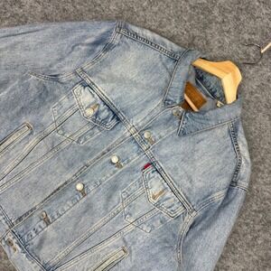 Levis Premium Ex Boyfriend Trucker Jacket Womens XL Light Wash Blue Denim